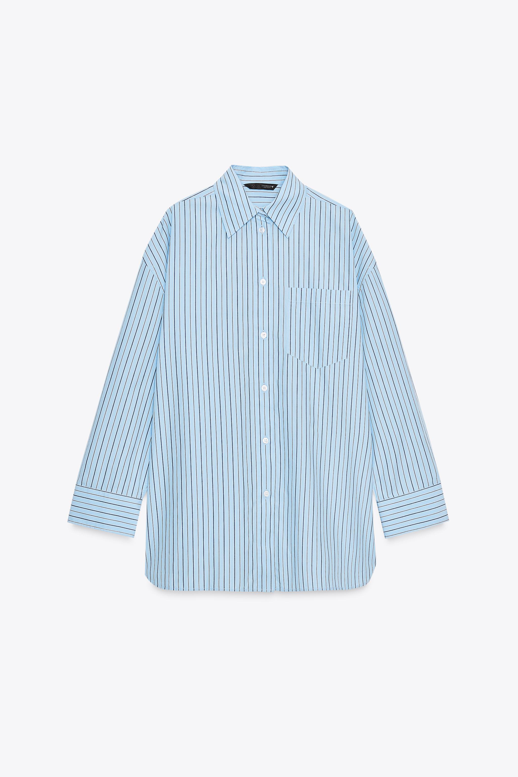 OVERSIZED STRIPED POPLIN SHIRT